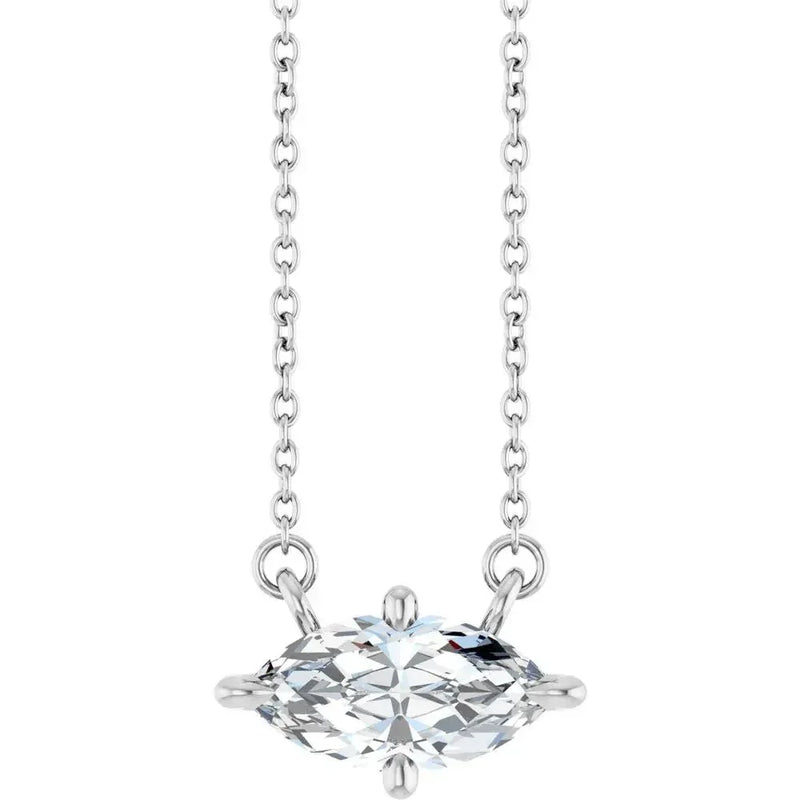 14K Rose Gold Lab-Grown Diamond 1 Carat Solitaire Necklace 18in