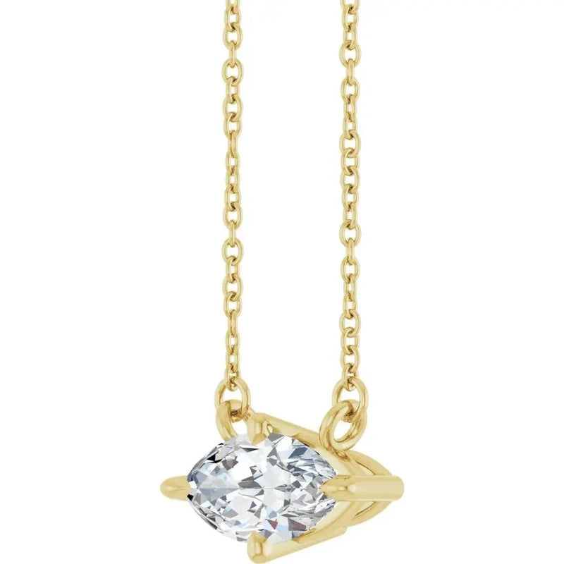 14K Rose Gold Lab-Grown Diamond 1 Carat Solitaire Necklace 18in