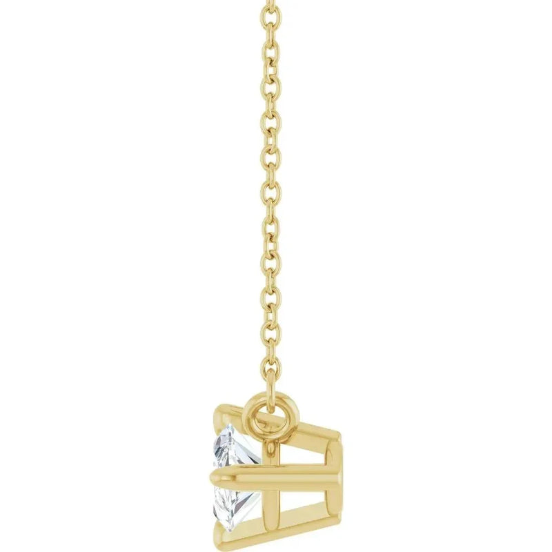 14K Rose Gold Lab-Grown Diamond 1 Carat Solitaire Necklace 18in
