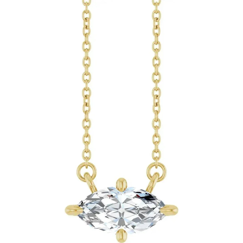 14K Rose Gold Lab-Grown Diamond 1 Carat Solitaire Necklace 18in