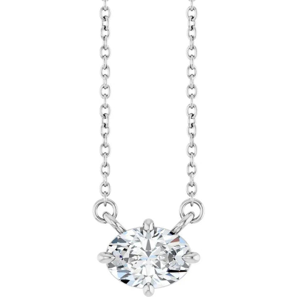 Rosée de la Seine, 14K White Gold Oval Lab-Grown Diamond Necklace