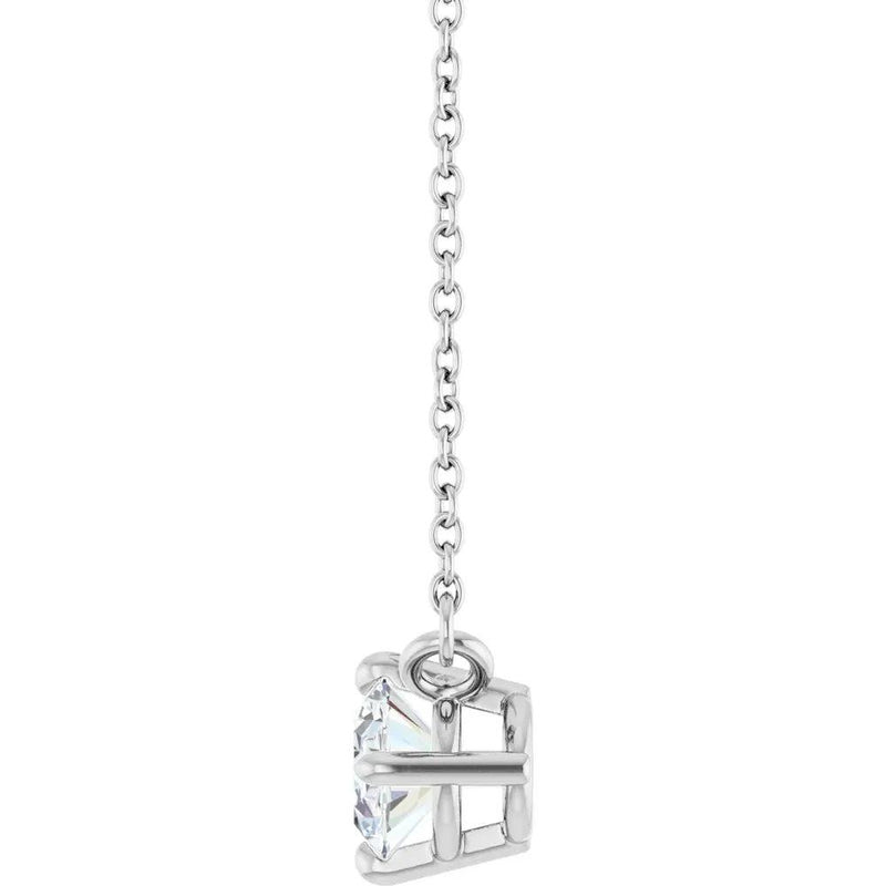 14K White Gold 3/4 CT Lab-Grown Diamond Solitaire 18" Necklace