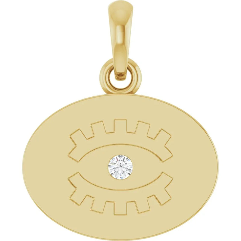 L'Œil de Versailles, 14K Gold Diamond Eye Pendant
