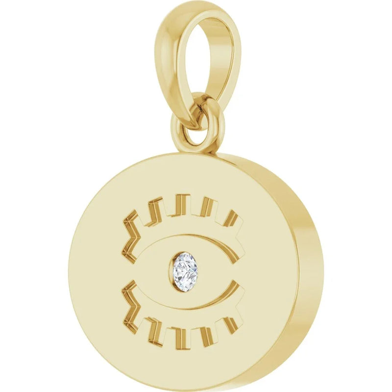 L'Œil de Versailles, 14K Gold Diamond Eye Pendant