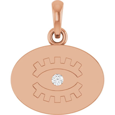 L'Œil de Versailles, 14K Gold Diamond Eye Pendant