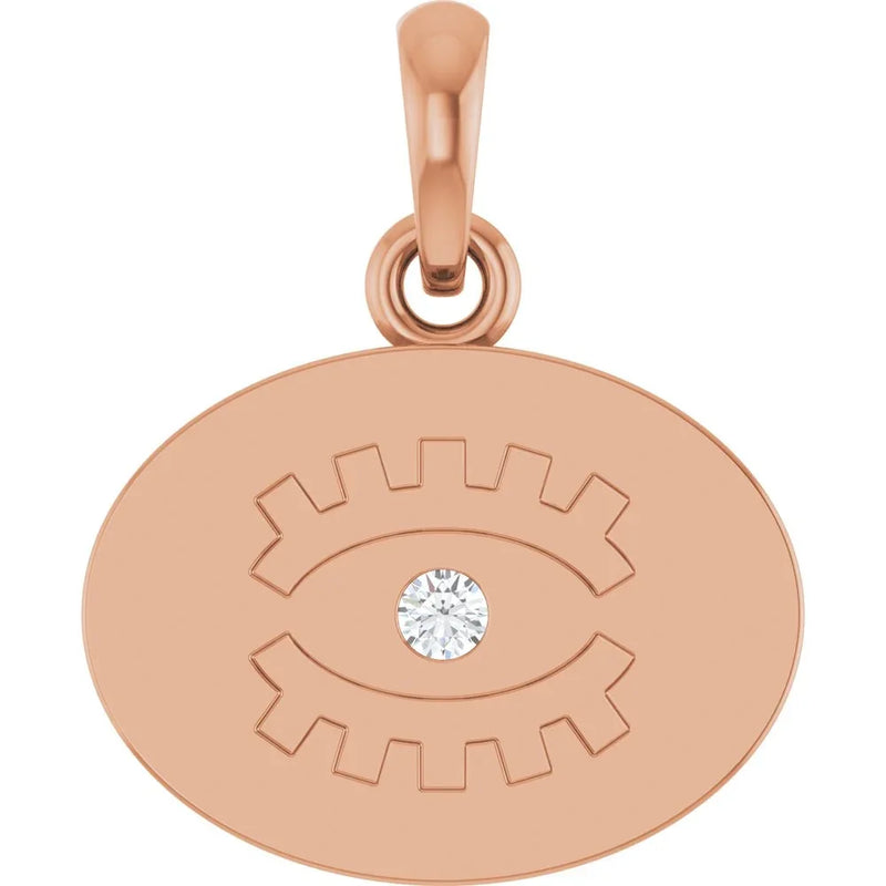 L'Œil de Versailles, 14K Gold Diamond Eye Pendant