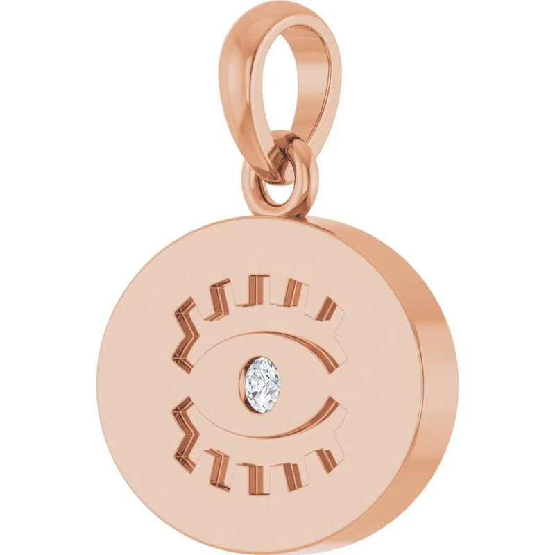 L'Œil de Versailles, 14K Gold Diamond Eye Pendant