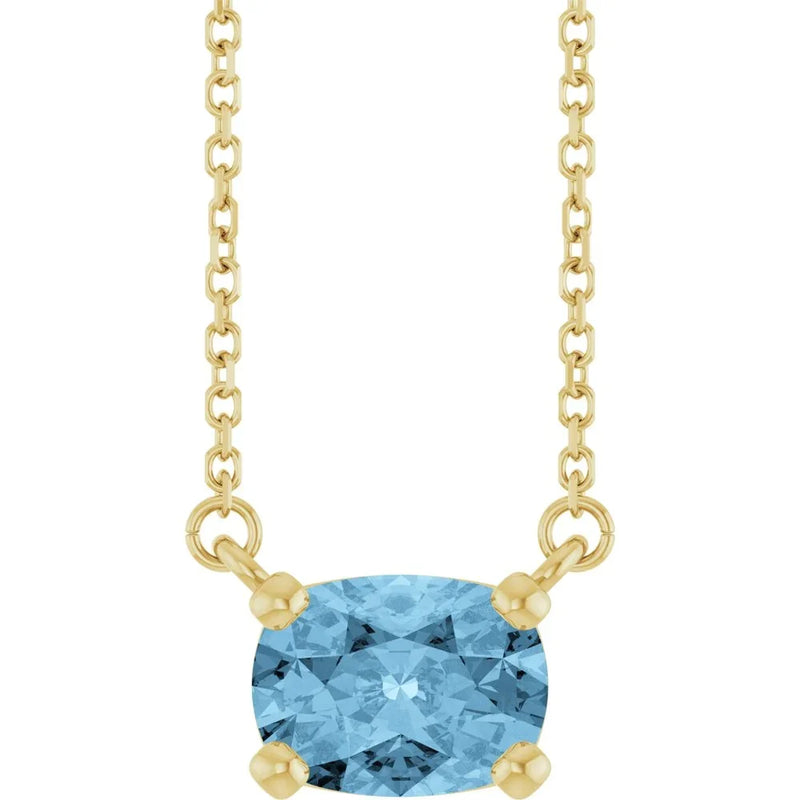 Azur de Saint-Germain, Sky Blue Topaz Solitaire Necklace