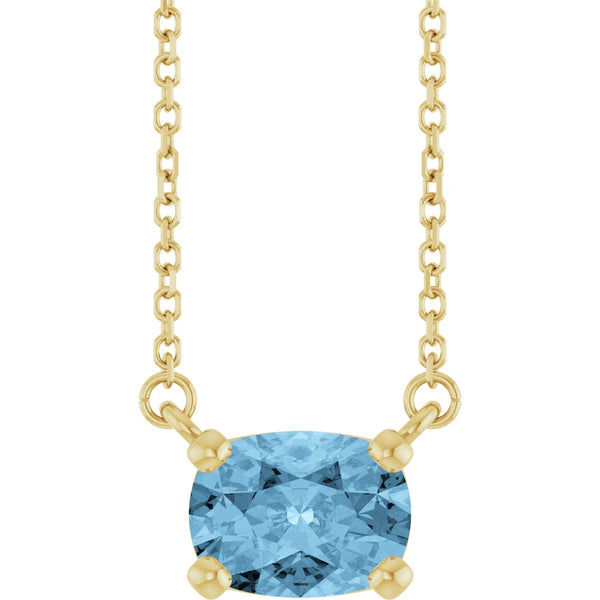 Azur de Saint-Germain, Sky Blue Topaz Solitaire Necklace