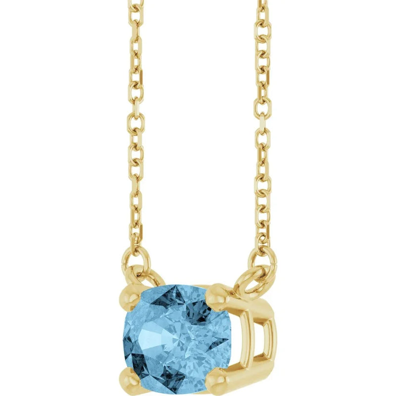 Azur de Saint-Germain, Sky Blue Topaz Solitaire Necklace