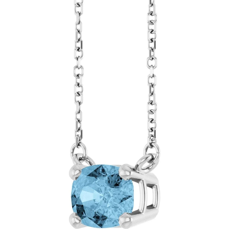 Azur de Saint-Germain, Sky Blue Topaz Solitaire Necklace