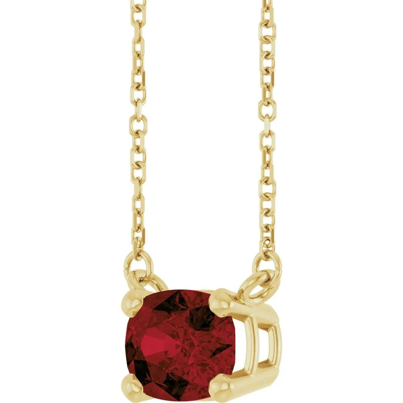 Le Velours de Fontainebleau, Garnet Solitaire Necklace