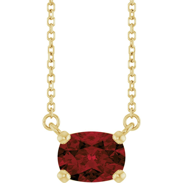 Le Velours de Fontainebleau, Garnet Solitaire Necklace