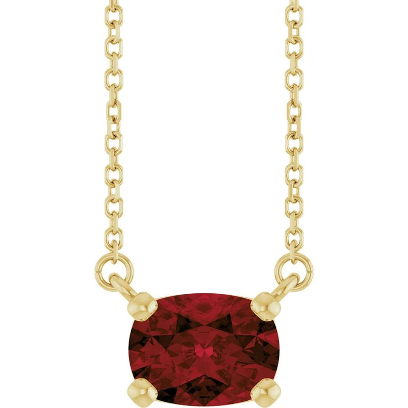Le Velours de Fontainebleau, Garnet Solitaire Necklace