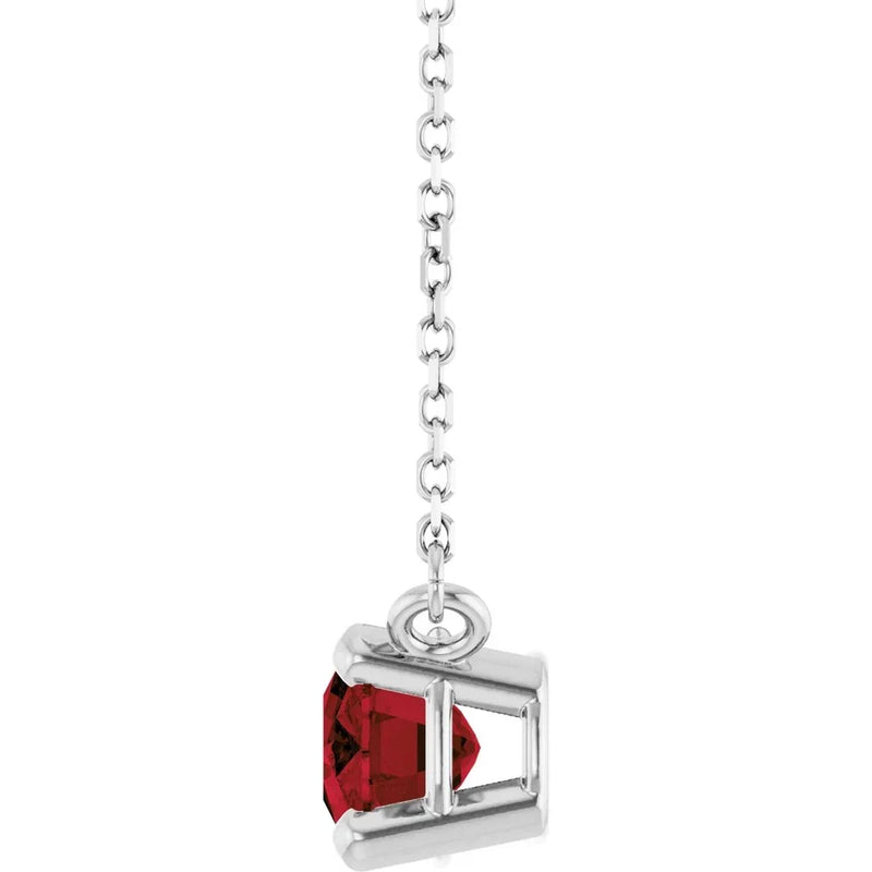 Le Velours de Fontainebleau, Garnet Solitaire Necklace