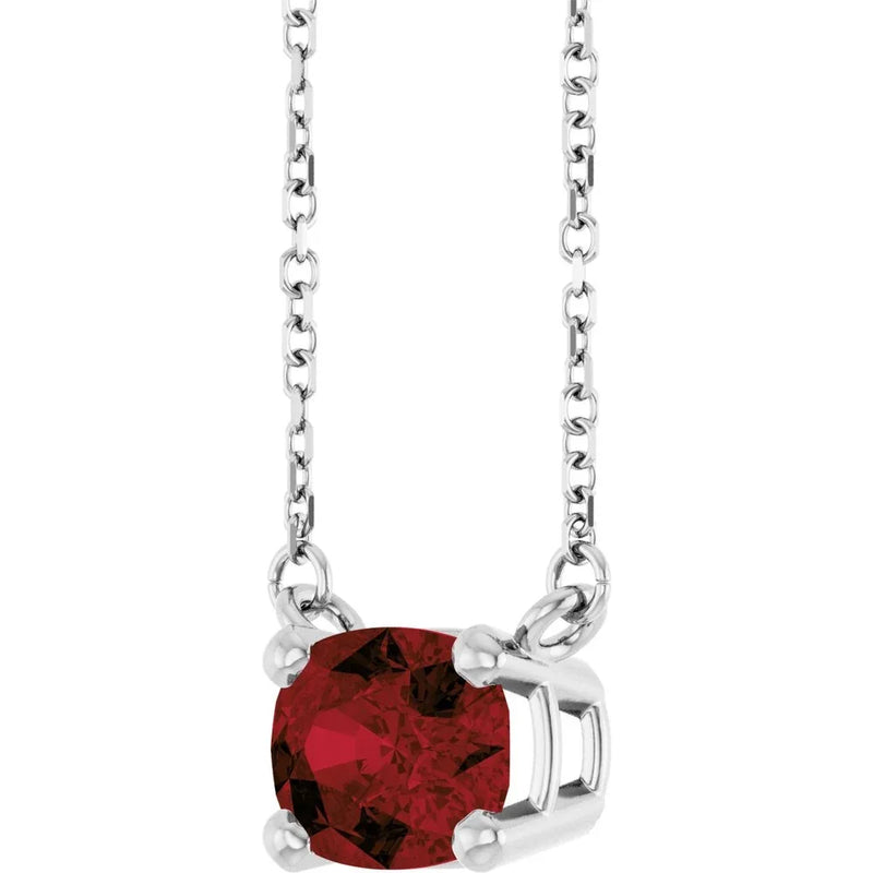 Le Velours de Fontainebleau, Garnet Solitaire Necklace