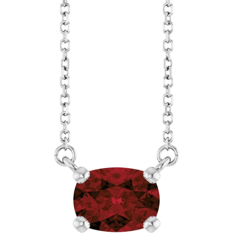 Le Velours de Fontainebleau, Garnet Solitaire Necklace