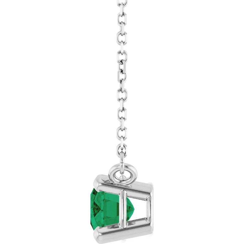 Rêve d'Émeraude de Versailles, Emerald Solitaire Necklace