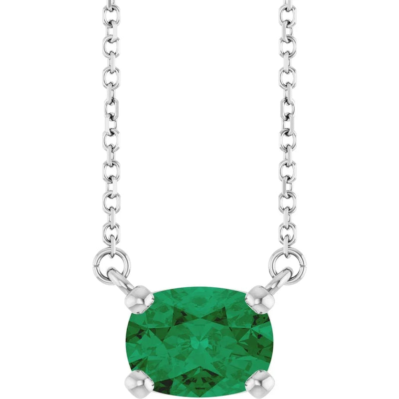 Rêve d'Émeraude de Versailles, Emerald Solitaire Necklace
