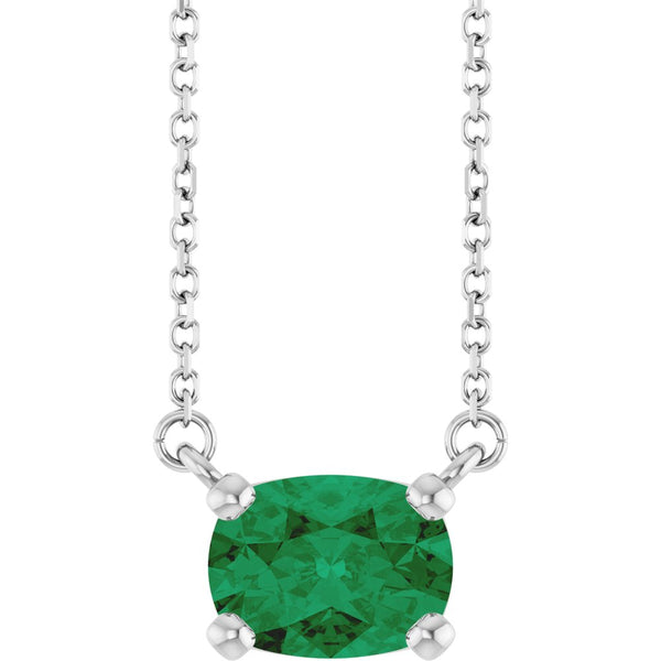Rêve d'Émeraude de Versailles, Emerald Solitaire Necklace