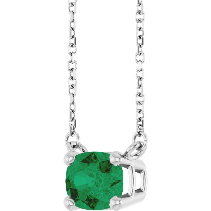 Rêve d'Émeraude de Versailles, Emerald Solitaire Necklace