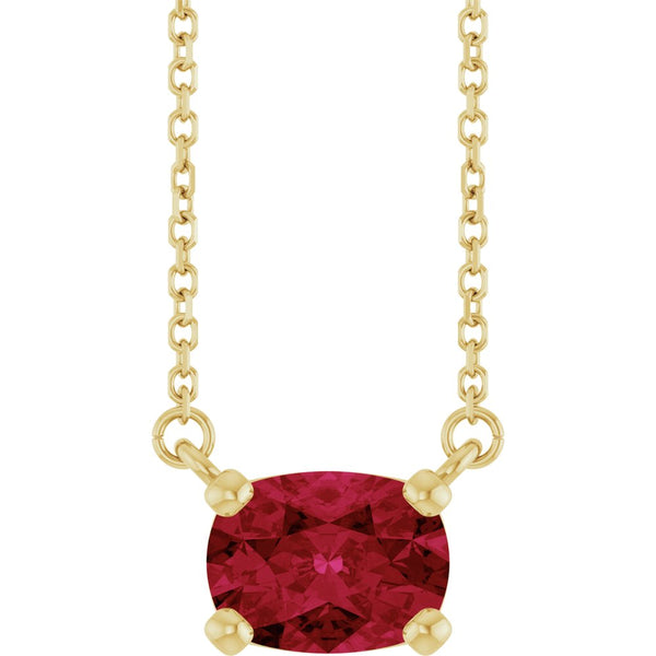 Passion Écarlate de Biarritz, Ruby Solitaire Necklace
