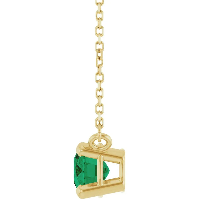 Rêve d'Émeraude de Versailles, Emerald Solitaire Necklace