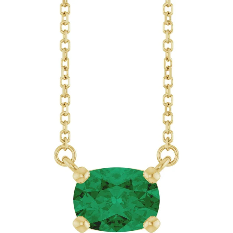Rêve d'Émeraude de Versailles, Emerald Solitaire Necklace