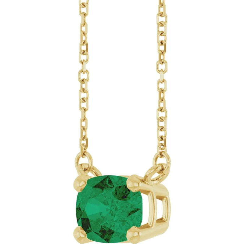 Rêve d'Émeraude de Versailles, Emerald Solitaire Necklace