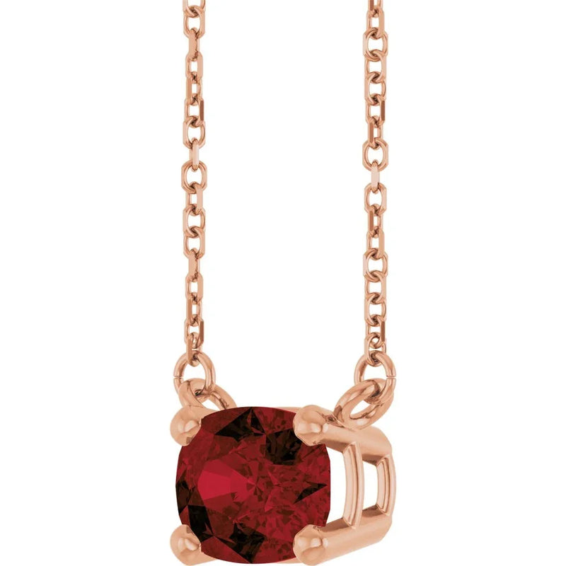 Le Velours de Fontainebleau, Garnet Solitaire Necklace