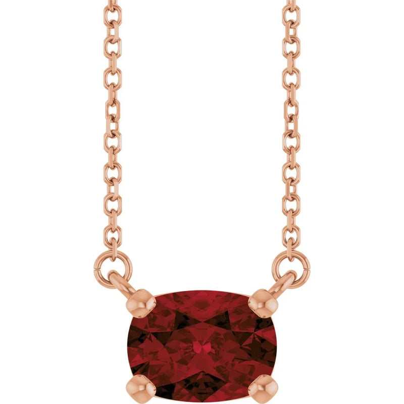 Le Velours de Fontainebleau, Garnet Solitaire Necklace