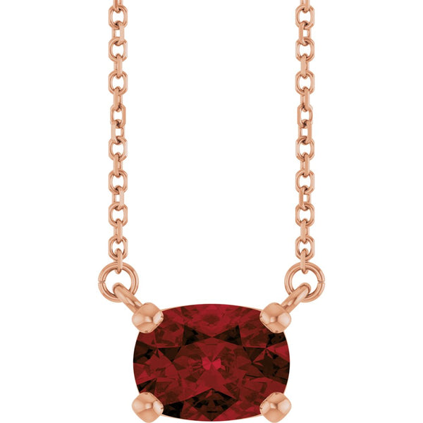 Le Velours de Fontainebleau, Garnet Solitaire Necklace