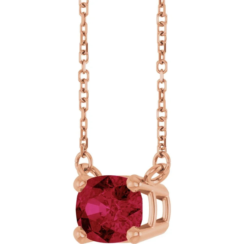 Passion Écarlate de Biarritz, Ruby Solitaire Necklace