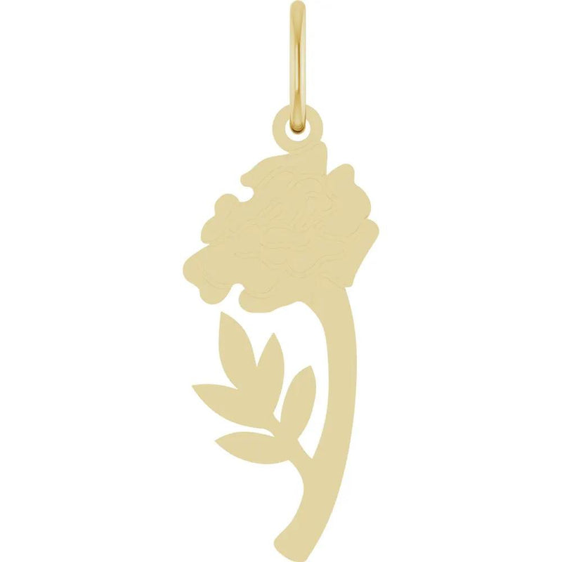 La Fleur, 14K Yellow Gold October Marigold Flower Pendant