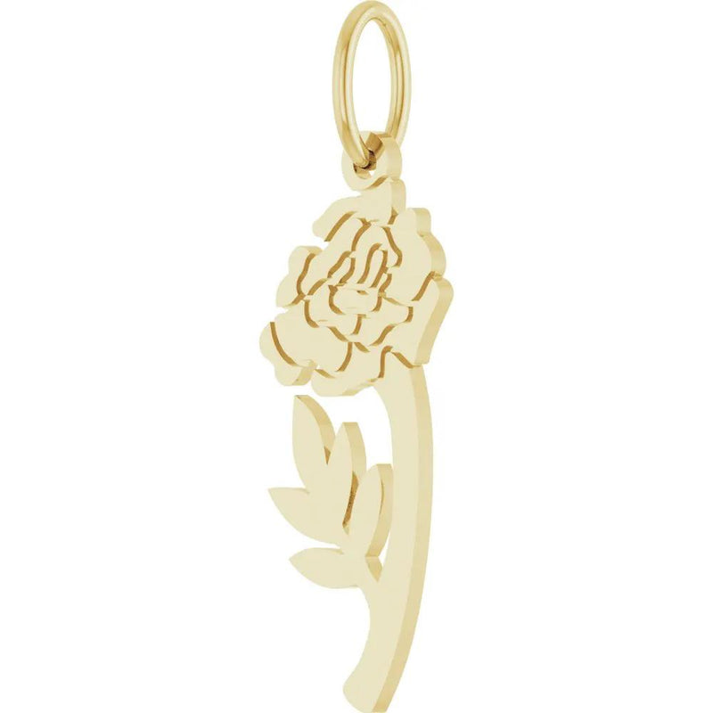 La Fleur, 14K Yellow Gold October Marigold Flower Pendant