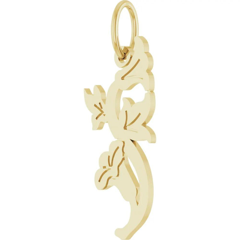 La Fleur, 14K Rose Gold Floral Silhouette Pendant