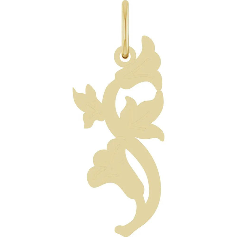 La Fleur, 14K Rose Gold Floral Silhouette Pendant
