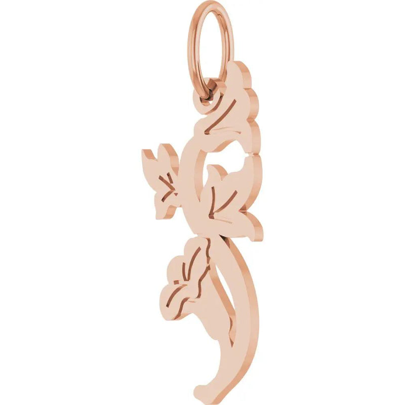 La Fleur, 14K Rose Gold Floral Silhouette Pendant