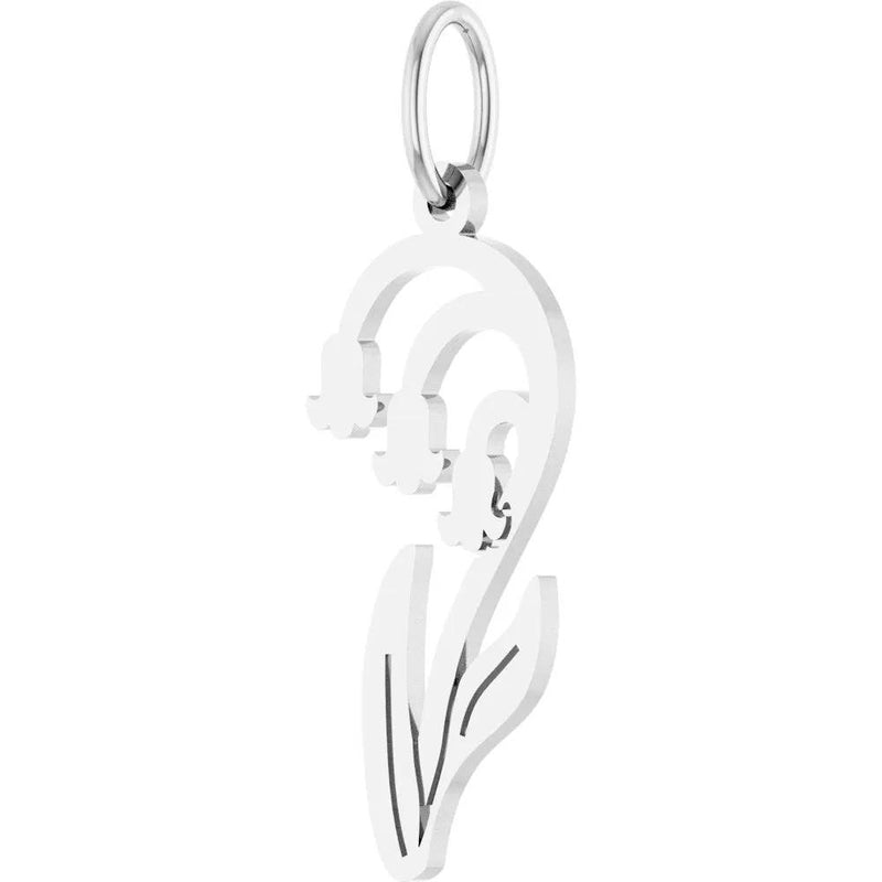 Muguet de la Rosée, Gold Lily of the Valley May Birth Flower Pendant