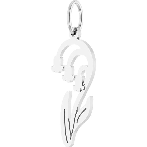 Muguet de la Rosée, Gold Lily of the Valley May Birth Flower Pendant