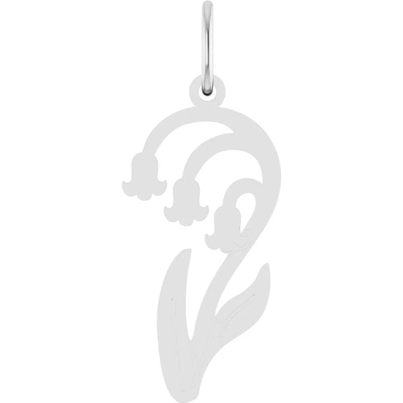 Muguet de la Rosée, Gold Lily of the Valley May Birth Flower Pendant