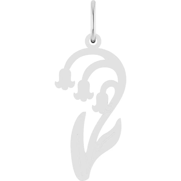 Muguet de la Rosée, Gold Lily of the Valley May Birth Flower Pendant