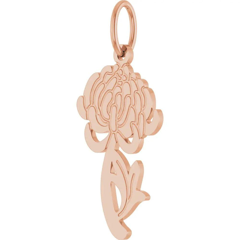 La Fleur, Rose Gold Chrysanthemum Flower Pendant