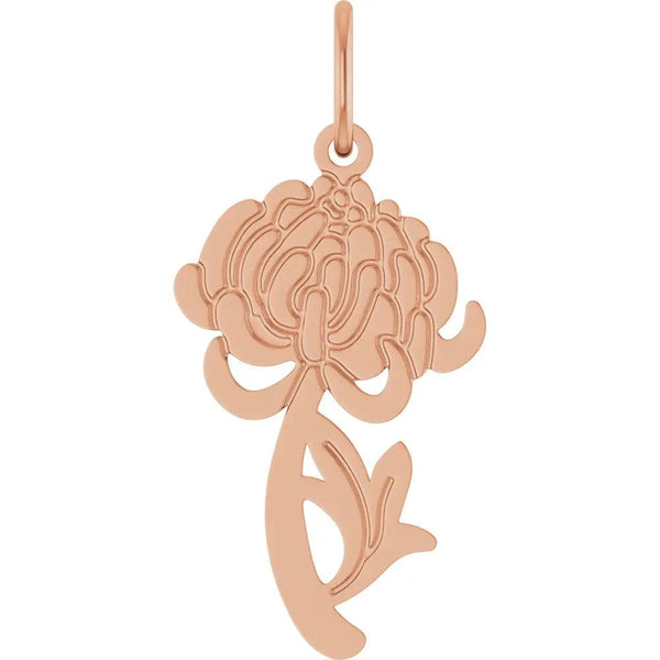 La Fleur, Rose Gold Chrysanthemum Flower Pendant