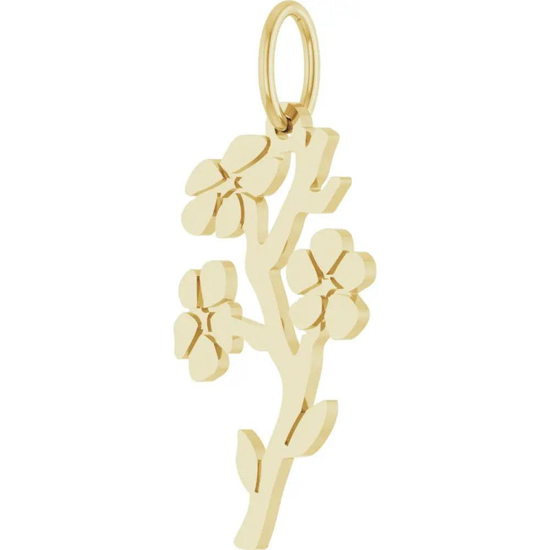 La Fleur, 14K Gold March Cherry Blossom Pendant