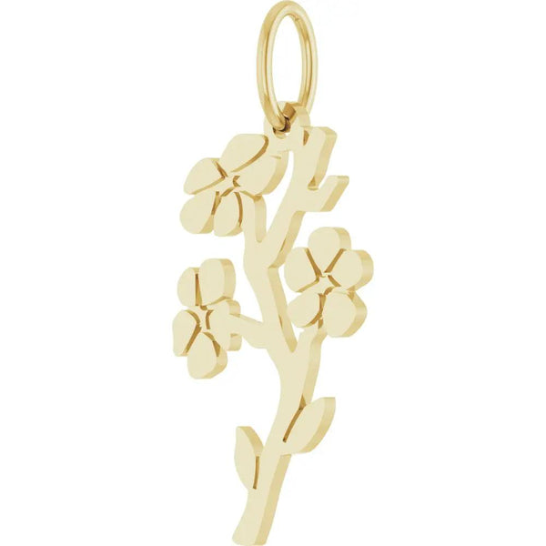 La Fleur, 14K Gold March Cherry Blossom Pendant