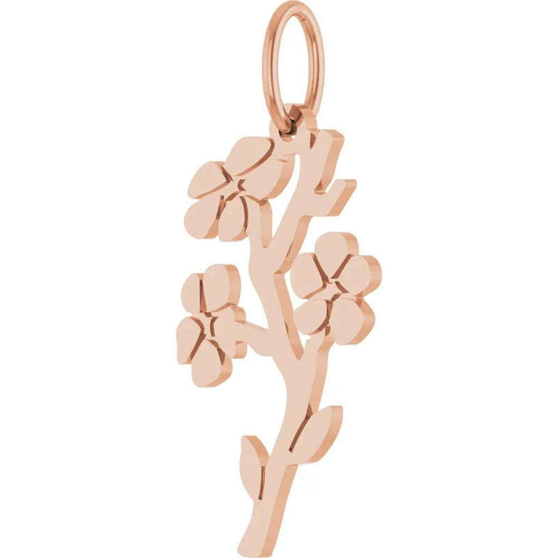 La Fleur, 14K Gold March Cherry Blossom Pendant