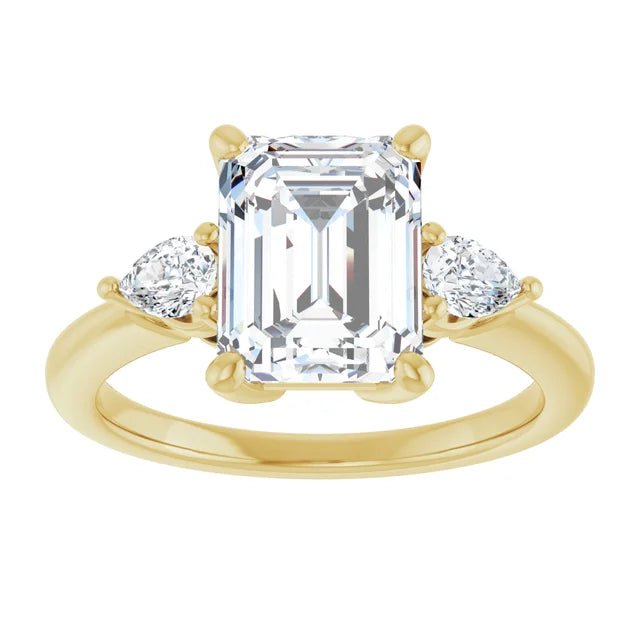 Three-Stone Engagement Ring - Emerald Cut