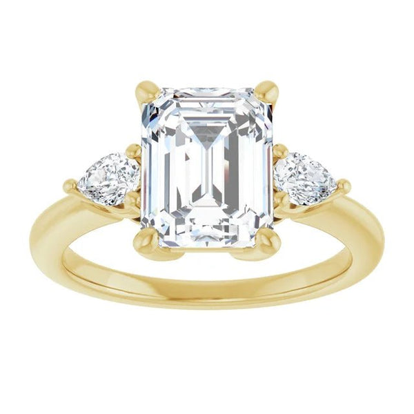 Three-Stone Engagement Ring - Emerald Cut