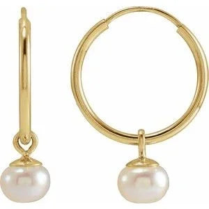 Lumière de Montmartre, Cultured Pearl Hoop Earrings